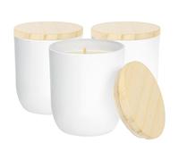 Nicola Spring 3X Blanc Bougie Parfumée à la Cire de Soja - 130g - Noix de Coco et Citron Vert - Mèche Unique Verre Maison Parfum Bougies Cadeau de Noël Cadeaux pour Femmes