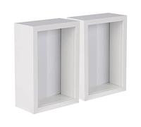 Nicola Spring 5X Blanc 4 x 6 Pouces 3D Boîte en Bois Cadres Photo en Bois - Pendant Debout Craft Shadow Memory Picture Affichage Affichage Affichage d'affichage pour Artisanat Artisanat Médaille Art
