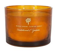 Nicola Spring Bougie parfumée de la Cire de soja - Cadeau d'aromathérapie en Verre pour Elle - 38 Heures Heure de la Combustion - 350g - Sanalwood & Jasmine