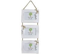 Nicola Spring Cadre blanc à suspendre pour 3 photos - Convient aux photos de 15 x 10 cm - Lot de 1 - Cadre photo en bois naturel en forme de cœur blanc - Cadre photo mural à suspendre