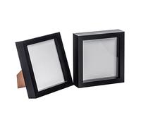 Nicola Spring Cadres de Photos en boîte 3D - 6 x 6 - Noir - Pack de 2