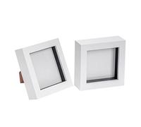 Nicola Spring Cadres Photo 3D Shadow Box - 10 x 10 cm - Lot de 2 - Cadre Photo 3D Blanc, Petite vitrine carrée, Mariage, Remise de diplôme