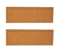 Nicola Spring Double Porte Coir Tapis - 120 x 40 cm - Gris Encart - Lot de 2