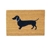 Nicola Spring Tapis de Porte de la Coco - nattes de Bienvenue en Plein air à Noix de Coco Naturelle - 60 x 40 cm - Chien de Saucisse