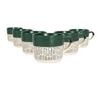 Nicola Spring Tasses de café en Pierre de daste à Bascule à 450 ML 6X Green - Grande Tasses de Chocolat en Porcelaine en Porcelaine de Couleur Rustique avec poignée