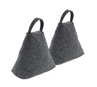 Nicola Spring Tissu Arrêts de Porte - Triangle - décoratif butoirs pour la Maison, Bureau avec poignées - Gris - Paquet de 2