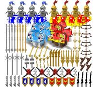 Nicolababe - Lot d'armes pour figurines de chevalier, ensemble d'accessoires de set d'armes, inclut casques, armures, boucliers, capes, bardages, chevaux, compatible avec les grandes marques (arme