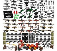 Nicolababe Pack d'armes Ensemble d'armes Militaires Inclure Casques SWAT, Gilets Pare-balles, Manteau et Motocyclettes Compatible avec Les Minifigurines des Grandes Marques (Armes SWAT)