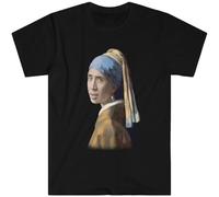 Nicolas Cage - Nic Cage Funny Girl with The Pearl Earring Unisex T-Shirt Black XXL