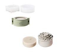 Nicole Camélia Pot De Bougie Jesmonite Silicone Moule Réutilisable Bougie Recharge Moule Bricolage Fleur Béton Gypse Moule - Type 9oz Set