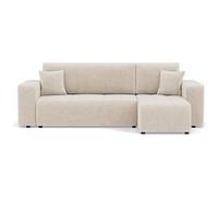 Bestmobilier – Canapé d'angle Nicole 4 places convertible réversible avec coffre en tissu beige
