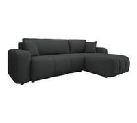 Nicole - canapé d'angle réversible 4 places convertible avec coffre en tissu - Gris Anthracite Gris Anthracite