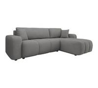 Bestmobilier - Nicole - canapé d'angle réversible 4 Places Convertible avec Coffre en Tissu, Gris