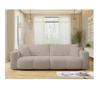 Nicole - Canapé droit 3 places convertible avec coffre en tissu - Taupe Taupe