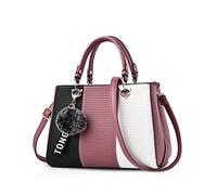 NICOLE & DORIS 2025 Nouveau Sac à Main Femme Sacs Portés Main Mode Sac Bandoulière Élégant Sac Epaule Sacoche Femme Sac à Poignée Supérieure avec Pom Poms Rouge
