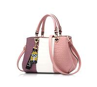 NICOLE & DORIS 2025 Nouveau Sac à Main Femme Sacs Portés Main Mode Sac Bandoulière Élégant Sac Epaule Sacoche Femme Sac à Poignée Supérieure avec Pom Poms Rose