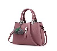 NICOLE & DORIS 2025 Nouveau Sac à Main Femme Sacs Portés Main Mode Sac Bandoulière Élégant Sac Epaule Sacoche Femme Sac à Poignée Supérieure avec Pom Poms Rose