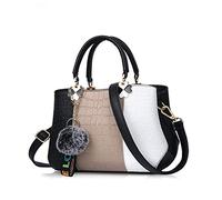 NICOLE & DORIS 2025 Nouveau Sac à Main Femme Sacs Portés Main Mode Sac Bandoulière Élégant Sac Epaule Sacoche Femme Sac à Poignée Supérieure avec Pom Poms Marron