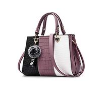 NICOLE & DORIS 2025 Nouveau Sac à Main Femme Sacs Portés Main Mode Sac Bandoulière Élégant Sac Epaule Sacoche Femme Sac à Poignée Supérieure avec Pom Poms Violet