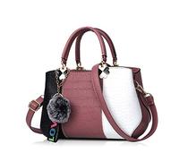 NICOLE & DORIS 2025 Nouveau Sac à Main Femme Sacs Portés Main Mode Sac Bandoulière Élégant Sac Epaule Sacoche Femme Sac à Poignée Supérieure avec Pom Poms Rose