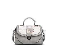 NICOLE&DORIS élégant Femme Sacs à Main Bandoulière Sacs portés Main Tote Sacs portés épaule Messenger Bag Crossbody Bag Multifonction Durable PU Gris
