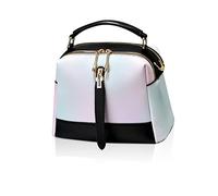 NICOLE & DORIS Femme Sac à Main Petit Sac Bandouliere PU Cuir Sac Epaule Multicolore Sac D'épaule Crossbody Fille Messager Bag Sac Besace Sac Telephone Portable Multipoches Noir