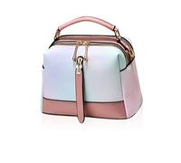 NICOLE & DORIS Femme Sac à Main Petit Sac Bandouliere PU Cuir Sac Epaule Multicolore Sac D'épaule Crossbody Fille Messager Bag Sac Besace Sac Telephone Portable Multipoches Rose