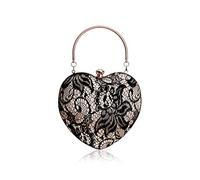 NICOLE & DORIS Femme Sac de soirée Petit Sac a Main Sac de Banquet Cluth du Soir Exquisit Sacs en Satin Sac bandoulière pour Mariage Sac à Mailles, Noir