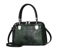 NICOLE & DORIS Femmes Sac à Main Rétro Sac à Bandoulière en Crocodile Sac Messenger en Cuir PU Sacs Portés épaule Classique Petit Cabas Vert A