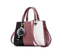 NICOLE & DORIS 2025 Nouveau Sac à Main Femme Sacs Portés Main Mode Sac Bandoulière Élégant Sac Epaule Sacoche Femme Sac à Poignée Supérieure avec Pom Poms Rose