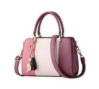 NICOLE & DORIS femmes sacs à main glands sac à bandoulière à glissière sacs à bandoulière fourre-tout sac à main pour dames sac en cuir PU avec pendentif Violet