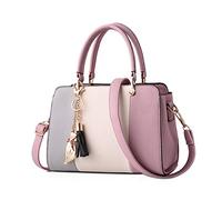 NICOLE & DORIS femmes sacs à main glands sac à bandoulière à glissière sacs à bandoulière fourre-tout sac à main pour dames sac en cuir PU avec pendentif Rose
