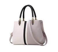 NICOLE & DORIS femmes sacs à main Sac à main rayé mode Style sac à bandoulière à glissière sacs élégants dames sac avec couleur contrastée Gris