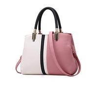 NICOLE & DORIS femmes sacs à main Sac à main rayé mode Style sac à bandoulière à glissière sacs élégants dames sac avec couleur contrastée Rose
