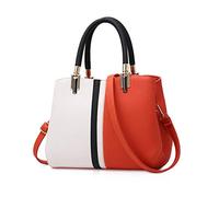 NICOLE & DORIS femmes sacs à main Sac à main rayé mode Style sac à bandoulière à glissière sacs élégants dames sac avec couleur contrastée Orange