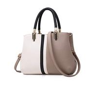 NICOLE & DORIS femmes sacs à main Sac à main rayé mode Style sac à bandoulière à glissière sacs élégants dames sac avec couleur contrastée Kaki