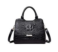 NICOLE & DORIS Fourre Tout Femme Porté Main Vintage Motif Croco Sac à Main en PU Cuir Carré Crossbody Noir