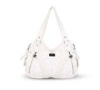 NICOLE & DORIS Grand Sac a Main Epaule Sac Femme Sac Cabas Cuir Souple Sac Bandouillere Femme Vintage Blanc