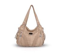 NICOLE & DORIS Grand Sac a Main Epaule Sac Femme Sac Cabas Cuir Souple Sac Bandouillere Femme Vintage Beige 3