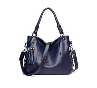 NICOLE & DORIS Grand Sac a Main Femme Elegant Sac Fourre Tout Bandoulière Sac Cabas en Cuir Souple PU Hobo Bag Sacs Portés Epaule pour Le Travail Shopping Voyage Bleu