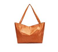 NICOLE & DORIS Grand Sac Cabas Femmes Sac Porté Epaule Fourre-Tout Grande Capacité Sac à Main en Cuir Souple Sac de Shopping Sac de Cours Portable Imperméable Marron
