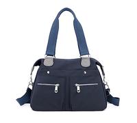 NICOLE & DORIS Grand Sac en Nylon Femme, Sac de Travail pour Femme,Sac Fourre-tout Décontracté,Lumière Grande Capacité avec Plusieurs Poches Bleu marine