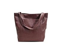 NICOLE & DORIS Grande Sac Epaule Femme Sac Cabas Fourre Cuir PU Souple Sac Fourre-tout Vintage pour Travail, Rendez-vous et l'Université Marron foncé