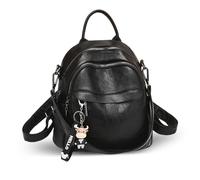 NICOLE & DORIS Mini Sac a Dos Femme Petit Sacs à Main Portés Dos Antivol en PU Cuir Daypack Sac a Dos Bandoulière pour Voyage Travail College Noir C