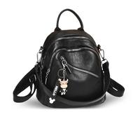 NICOLE & DORIS Mini Sac a Dos Femme Petit Sacs à Main Portés Dos Antivol en PU Cuir Daypack Sac a Dos Bandoulière pour Voyage Travail College Noir D