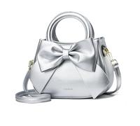 Nicole & Doris Mini Sac Bandoulière en Cuir - Sac D'épaule Crossbody Messenger pour Femme et Fille - Pochette Téléphone Portable Argent