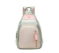 NICOLE & DORIS Mode Sac à dos Multifonctionnel Sac Poitrine Femme Cartable Adolescent Backpack Grande Capacité Sac d'école en Tissu Oxford Sac à dos Antivol Vert