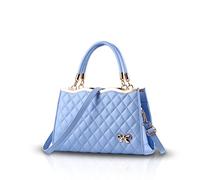 NICOLE&DORIS New Women/Ladies sac à main épaule Sac bandoulière Soft Surface en cuir PU diamant Lattice Azur