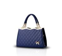 NICOLE&DORIS New Women/Ladies sac à main épaule Sac bandoulière Soft Surface en cuir PU diamant Lattice Saphir