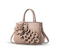 Nicole & Doris Nouveau Sac à Bandoulière Femmes Sac à Main Motif Fleur pour Dames Sac en Cuir PU Sacs Fourre-Tout Sac de Messager élégant Kaki